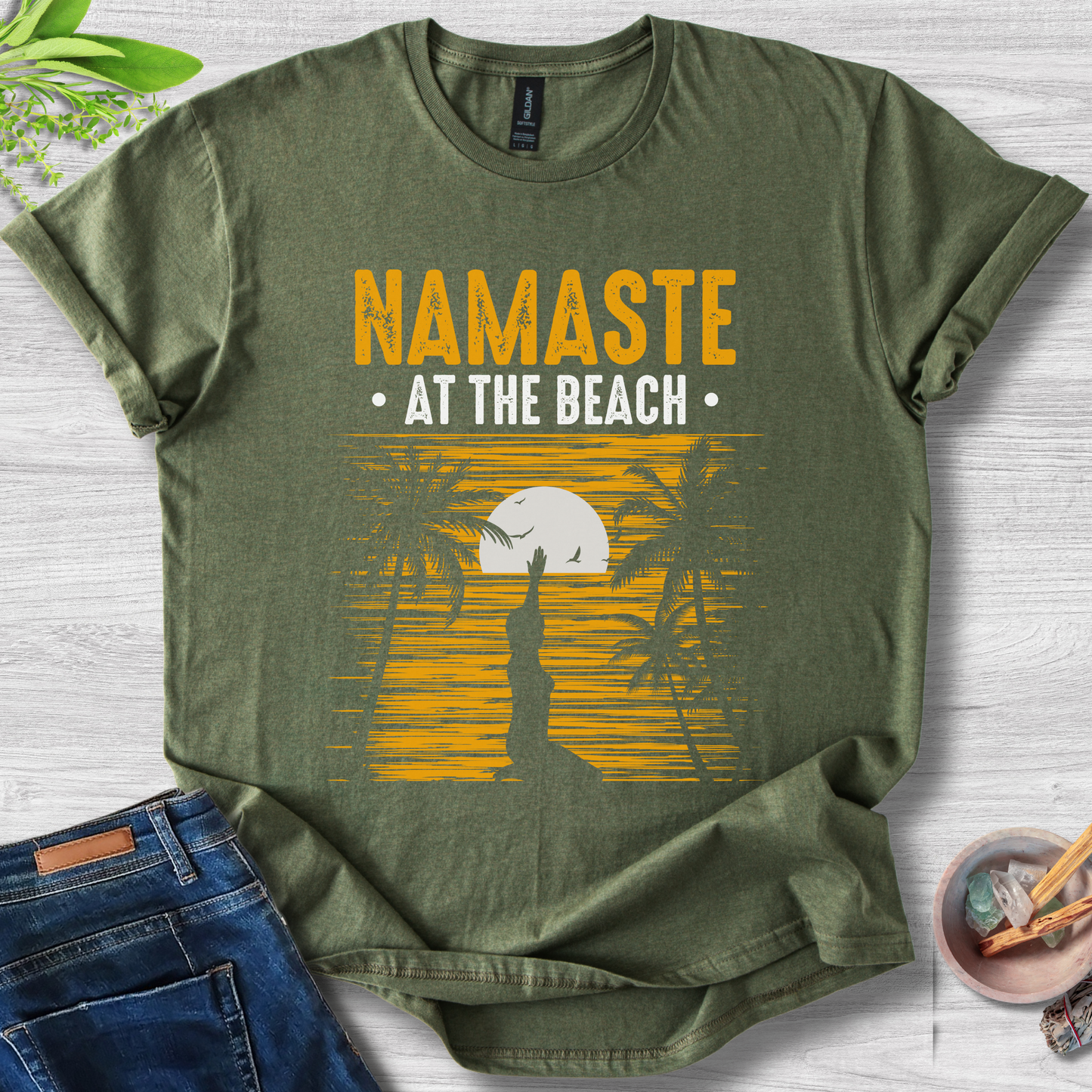 Namaste At The Beach Unisex Softstyle T-Shirt