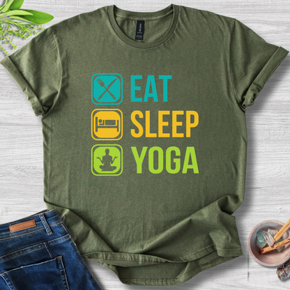 Eat, Sleep, Yoga Unisex Softstyle T-Shirt