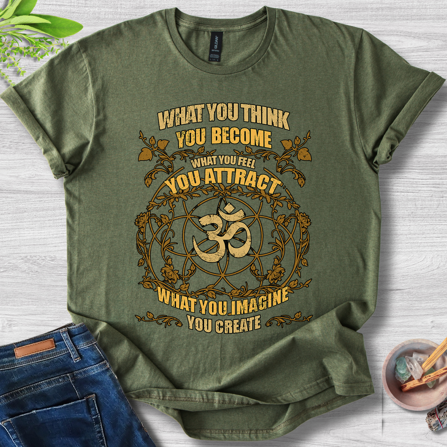 Manifestation Mandala Tee – OM Edition Unisex Softstyle T-Shirt