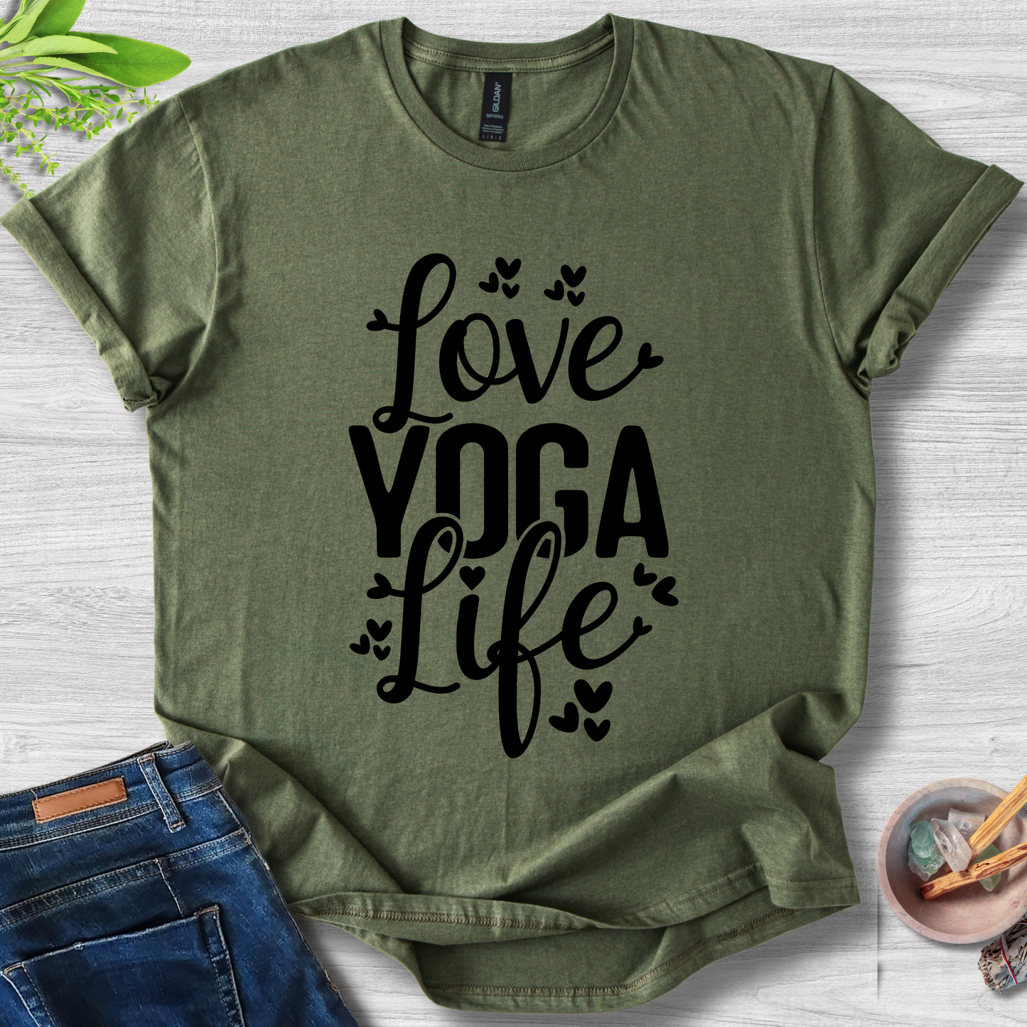 Love Yoga Life Unisex Softstyle T-Shirt
