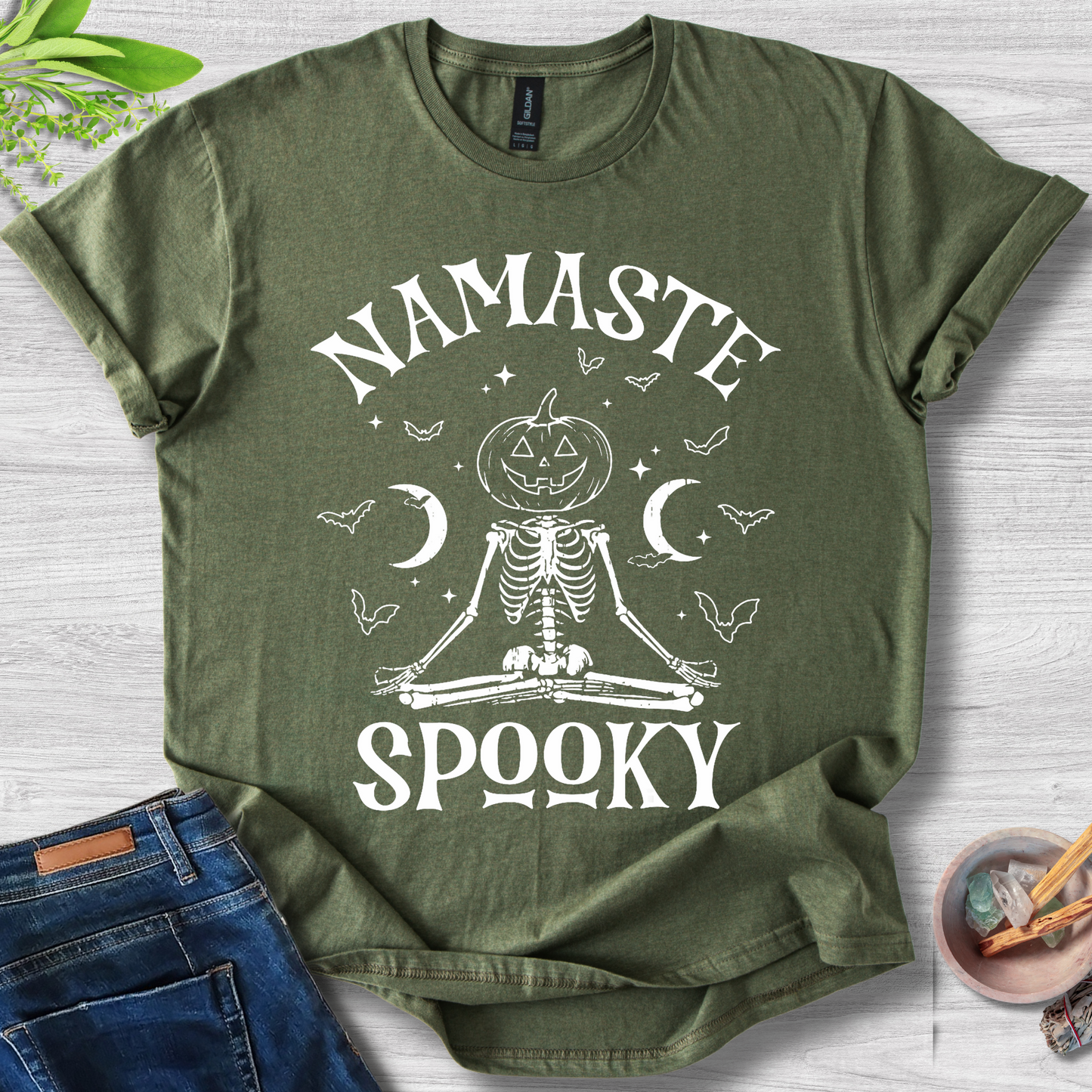Namaste Spooky Unisex Softstyle T-Shirt