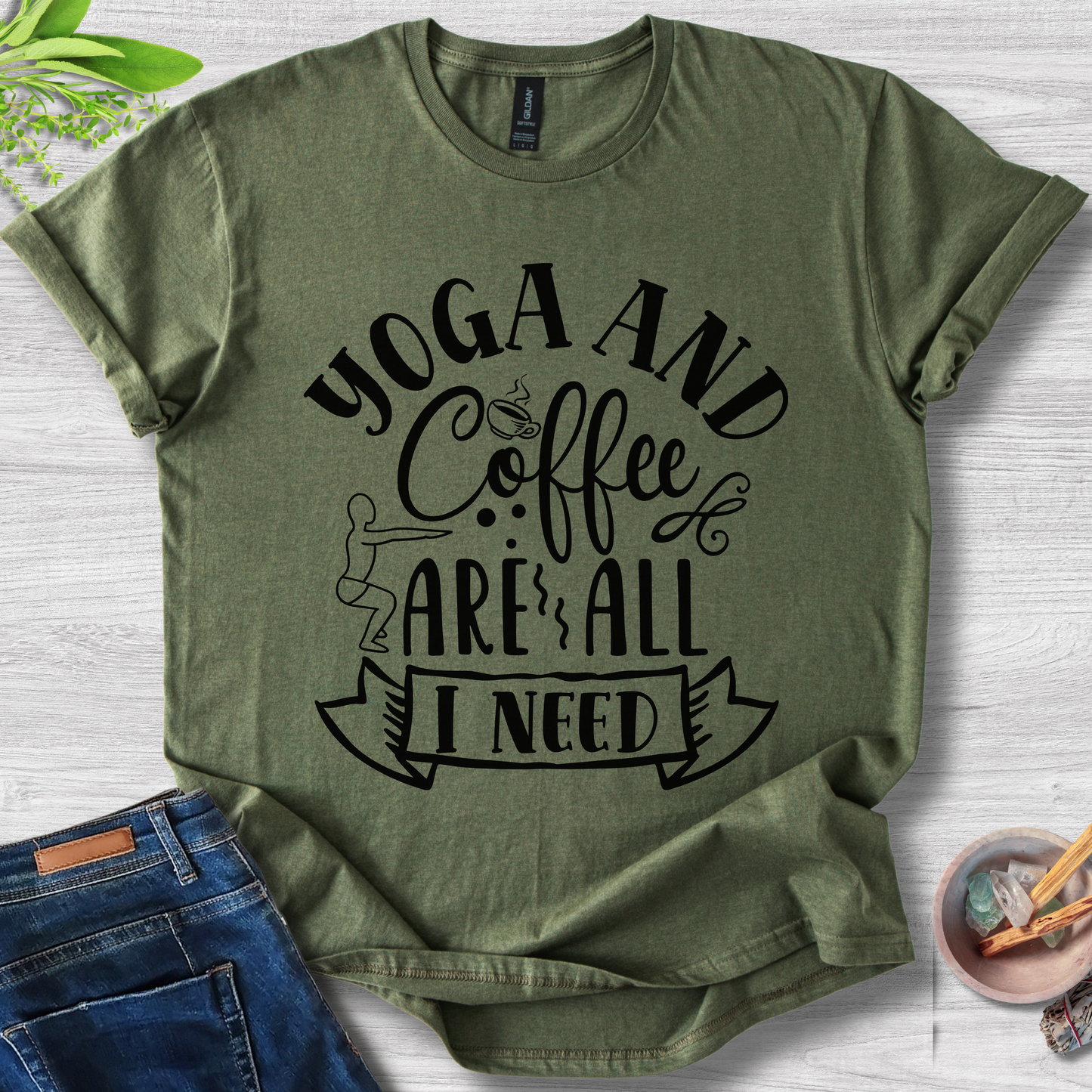 Coffee & Yoga Vibes Unisex Softstyle T-Shirt