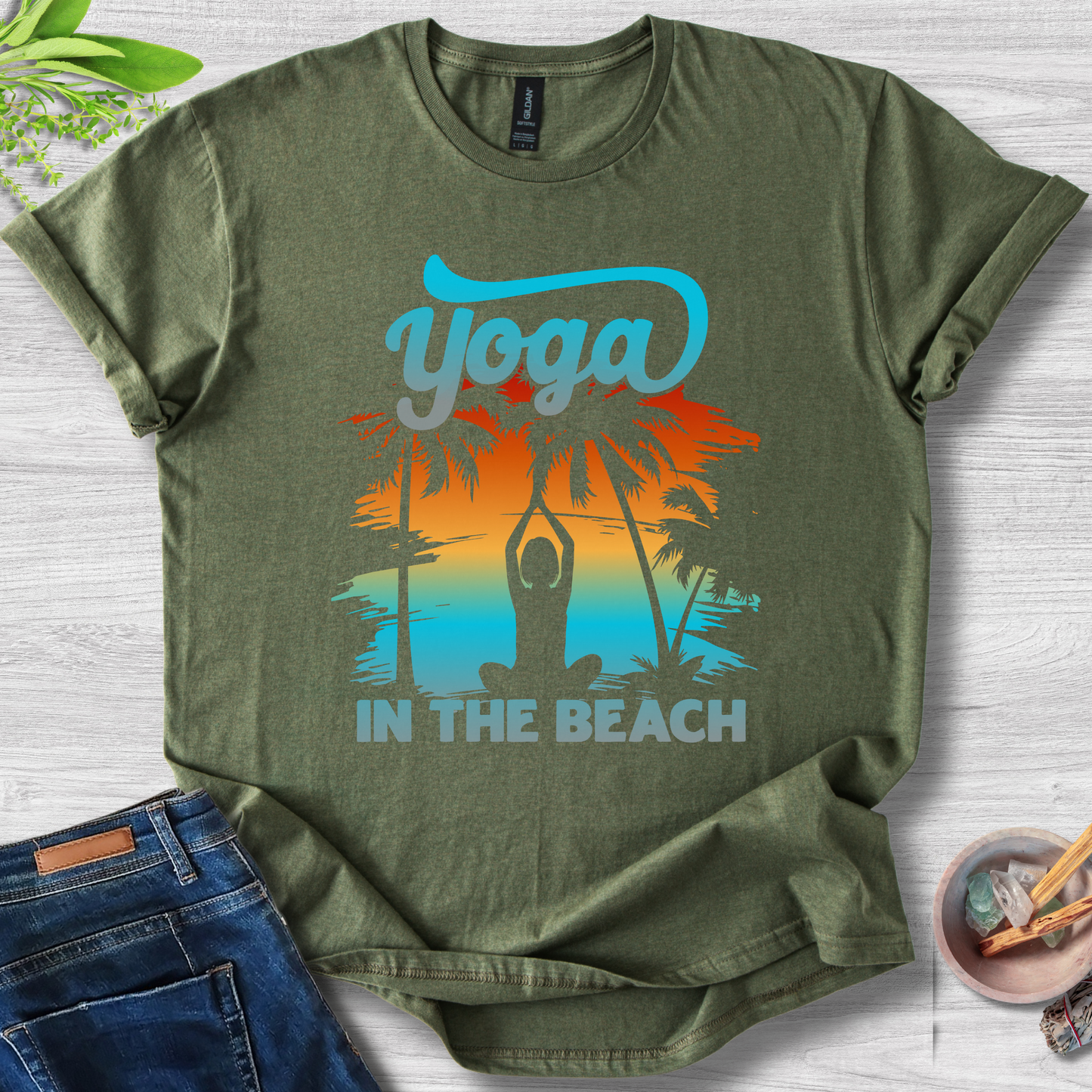 Yoga At The Beach Unisex Softstyle T-Shirt