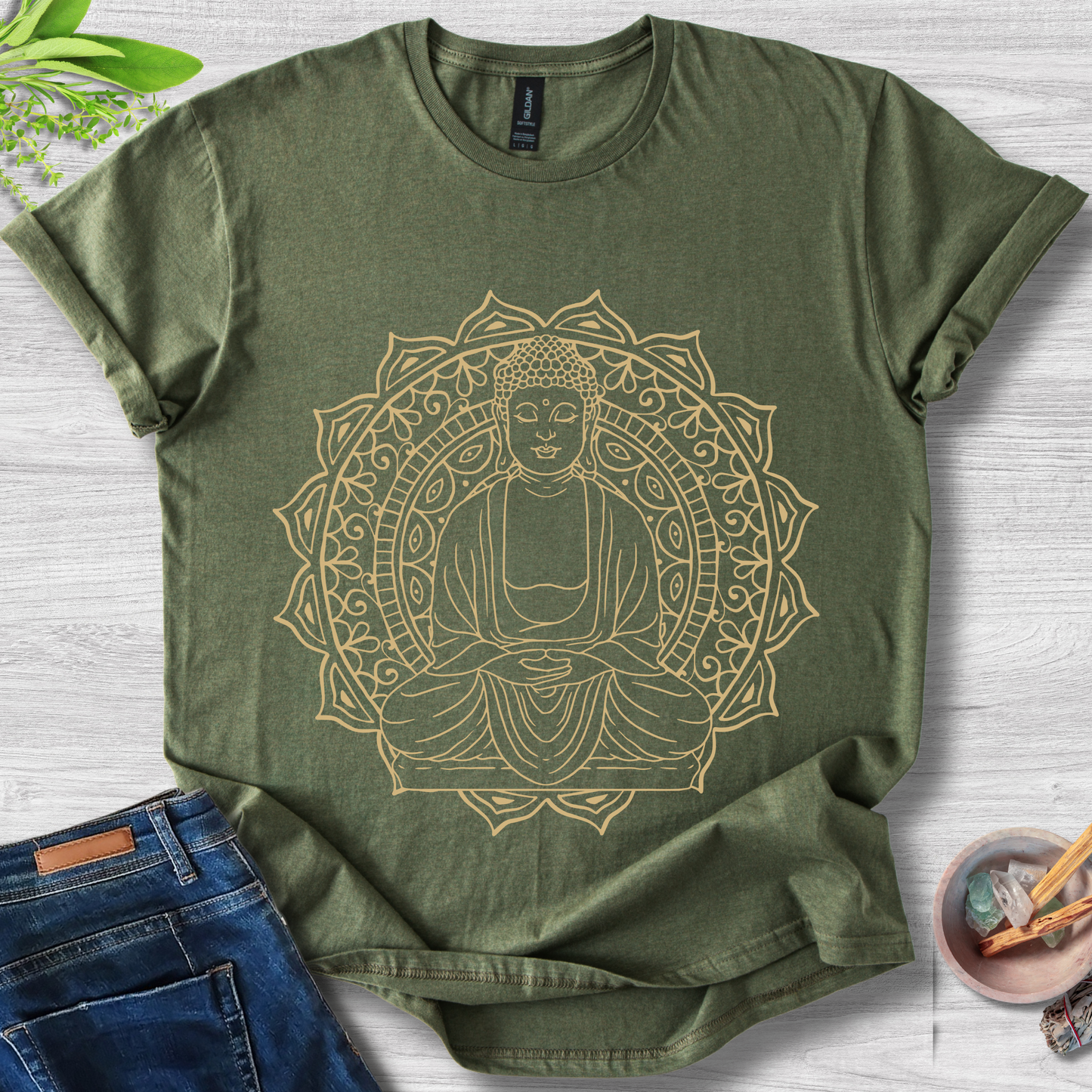 Golden Buddha Mandala Unisex Softstyle T-Shirt