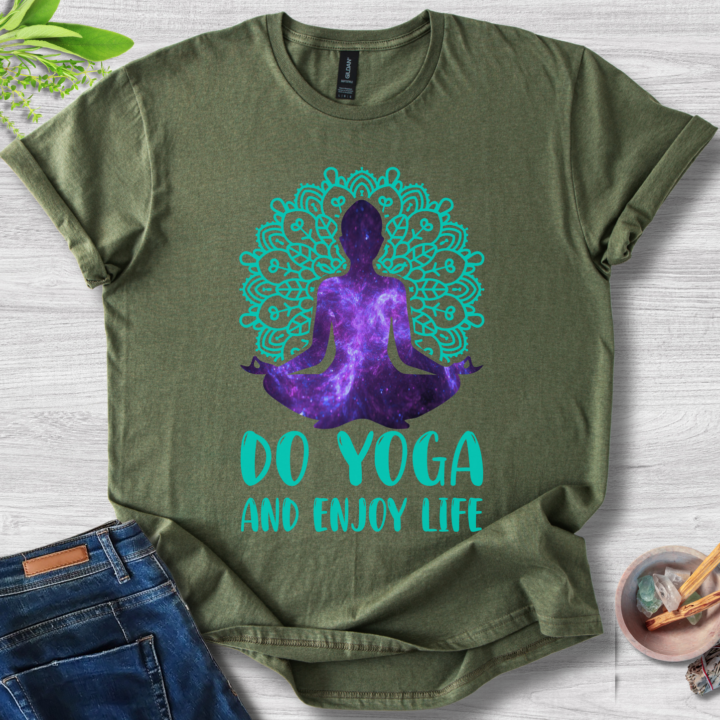 Cosmic Zen – Do Yoga and Enjoy Life Unisex Softstyle T-Shirt