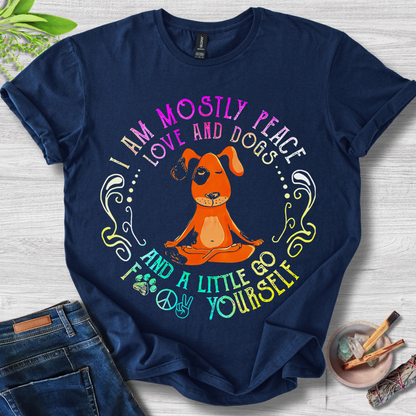 I Am Mostly Peace, Love and Dogs Unisex Softstyle T-Shirt