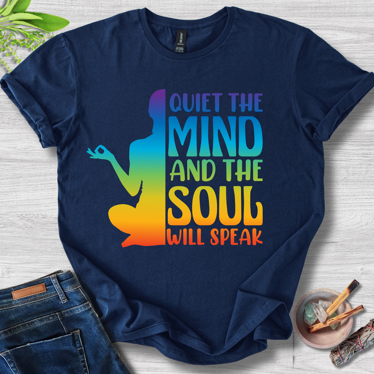 Quiet the Mind, Soul Speaks Unisex Softstyle T-Shirt