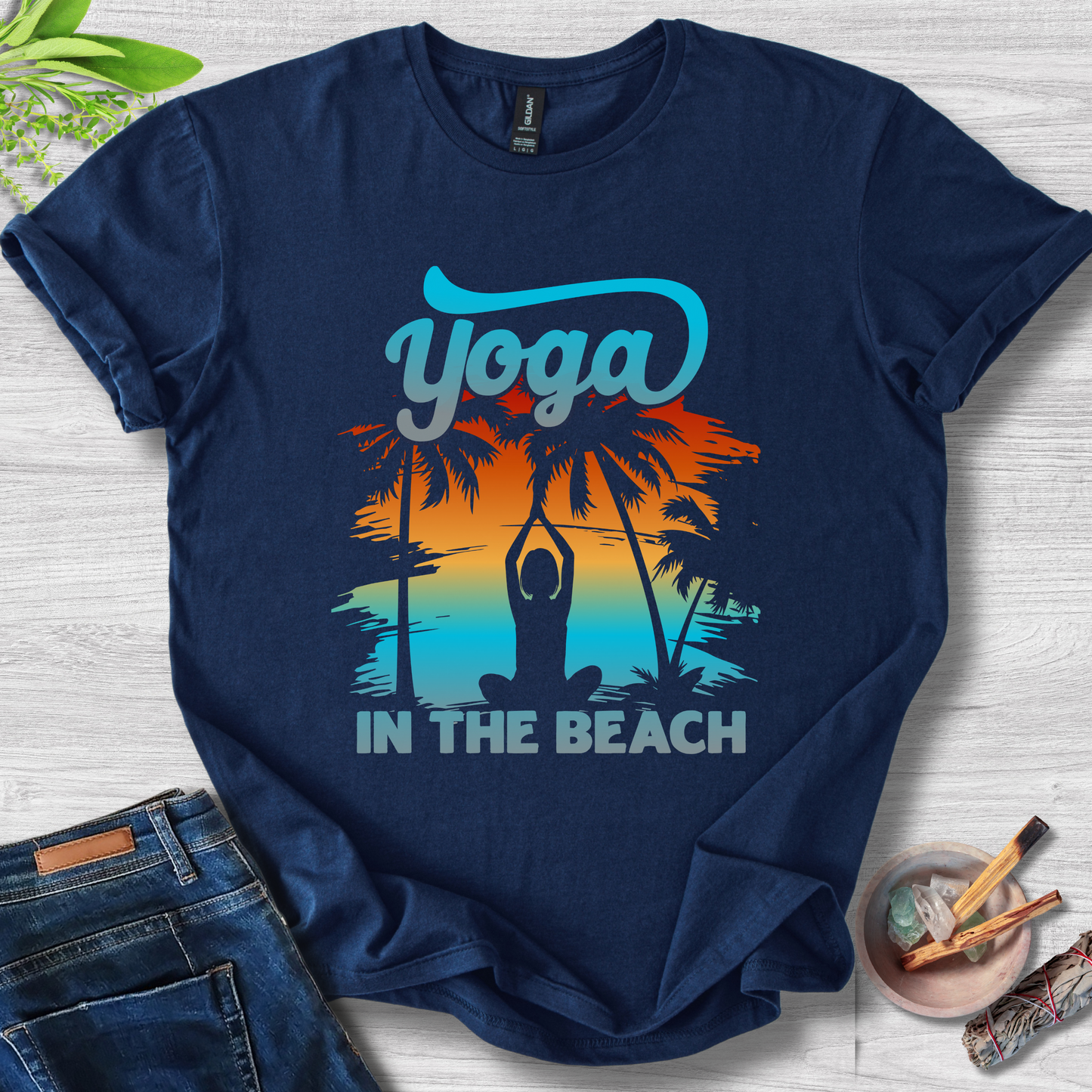 Yoga At The Beach Unisex Softstyle T-Shirt