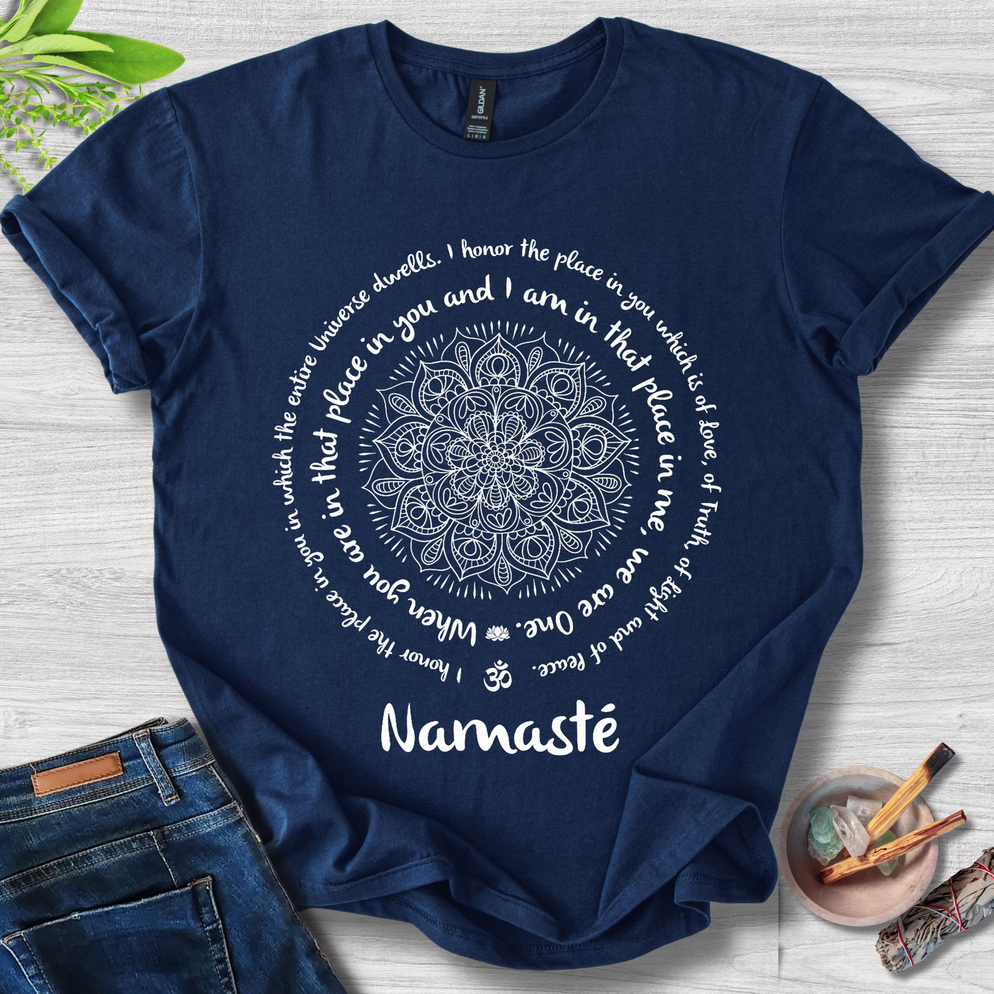 Namasté Mandala Circle Unisex Softstyle T-Shirt