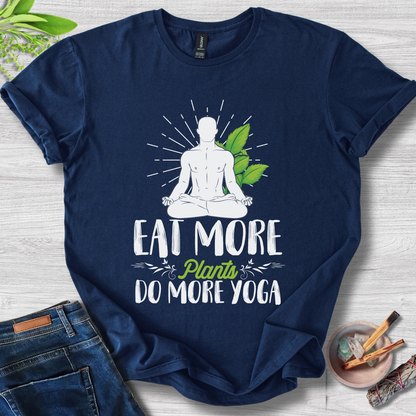 Eat More Plants, Do More Yoga Unisex Softstyle T-Shirt