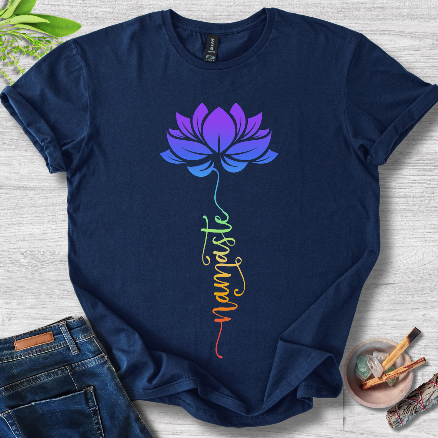 Lotus Namaste Gradient Unisex Softstyle T-Shirt