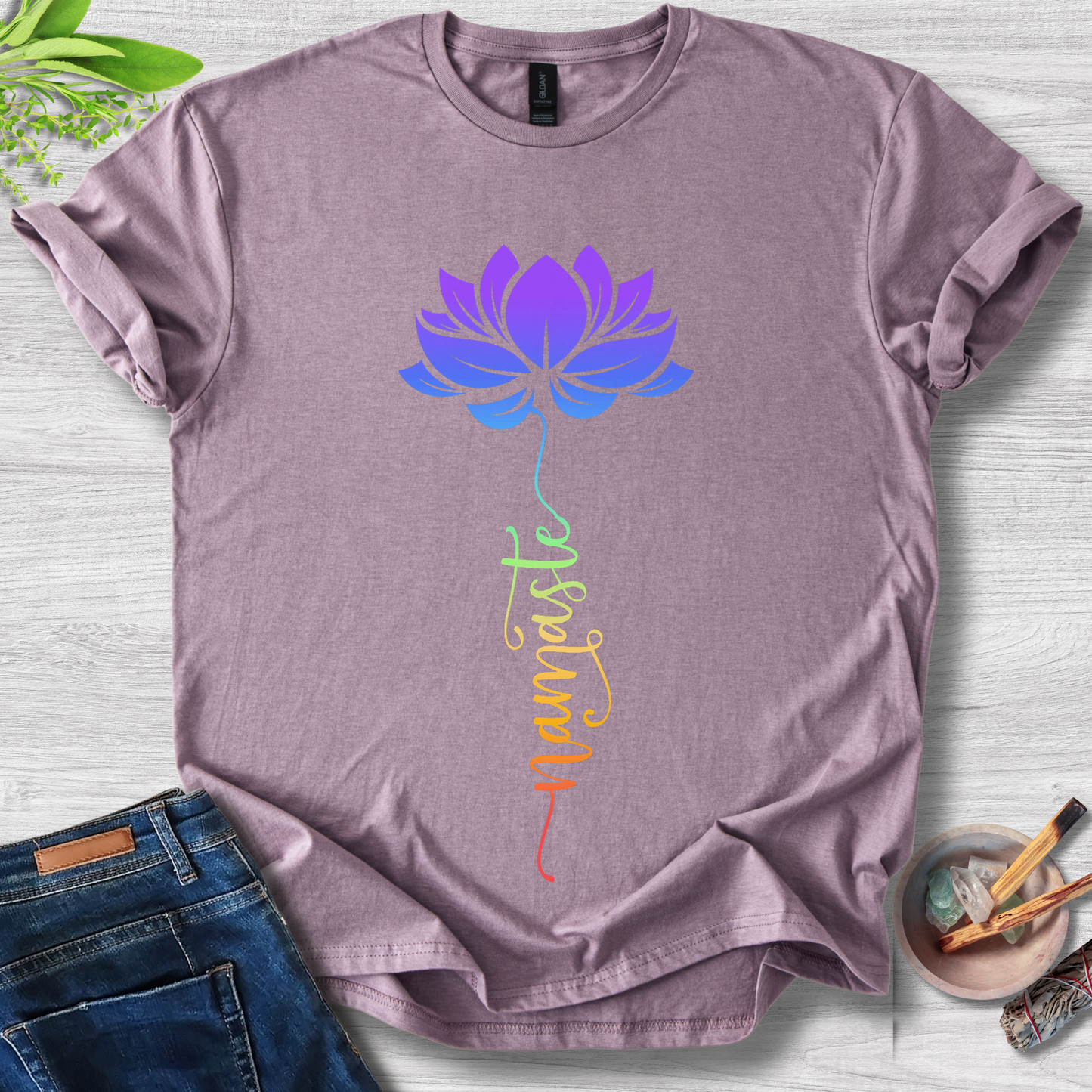 Lotus Namaste Gradient Unisex Softstyle T-Shirt