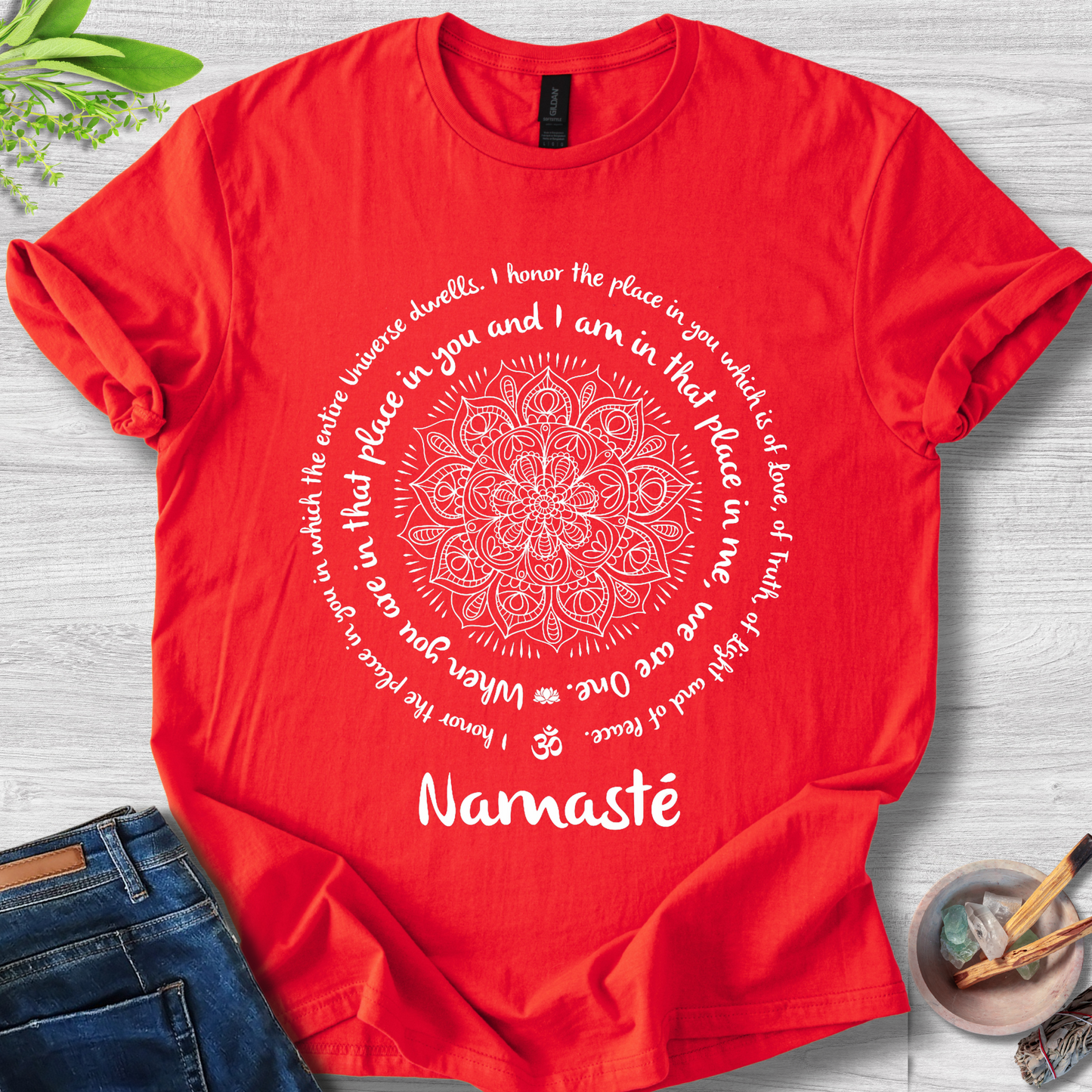 Namasté Mandala Circle Unisex Softstyle T-Shirt