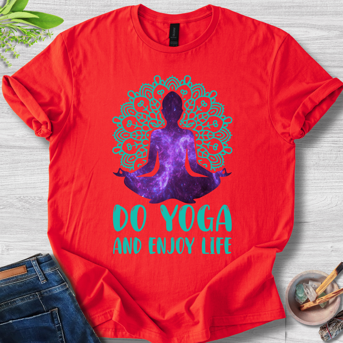 Cosmic Zen – Do Yoga and Enjoy Life Unisex Softstyle T-Shirt