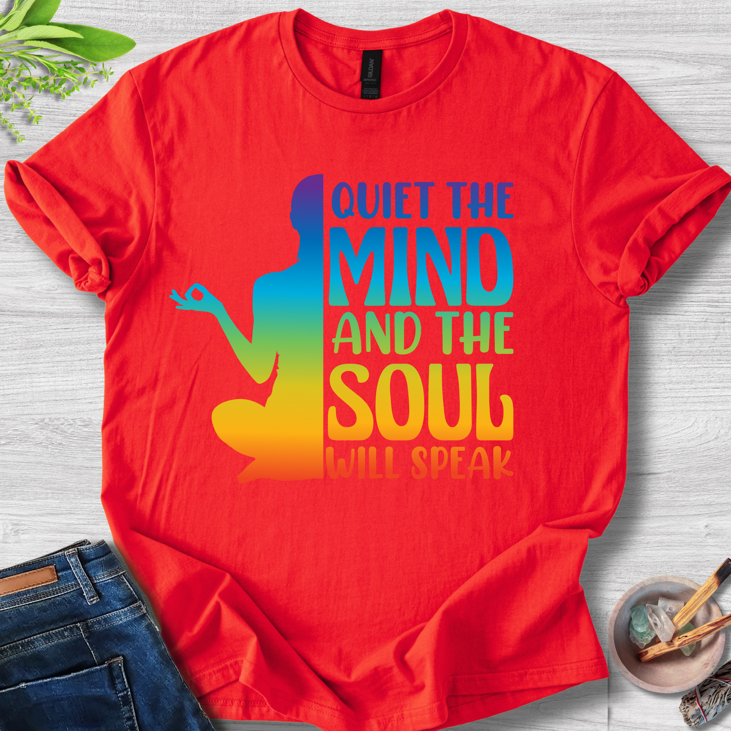 Quiet the Mind, Soul Speaks Unisex Softstyle T-Shirt