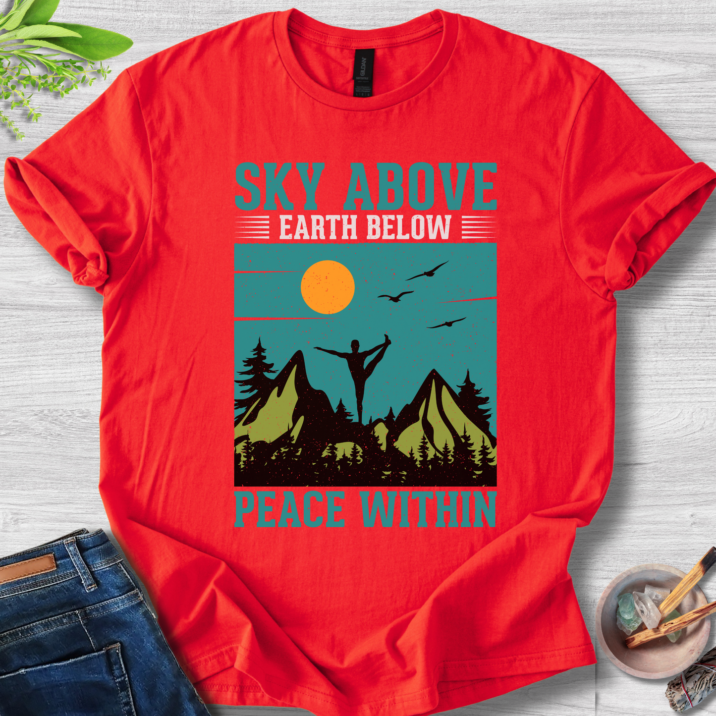 Sky Above, Earth Below, Peace Within Unisex Softstyle T-Shirt