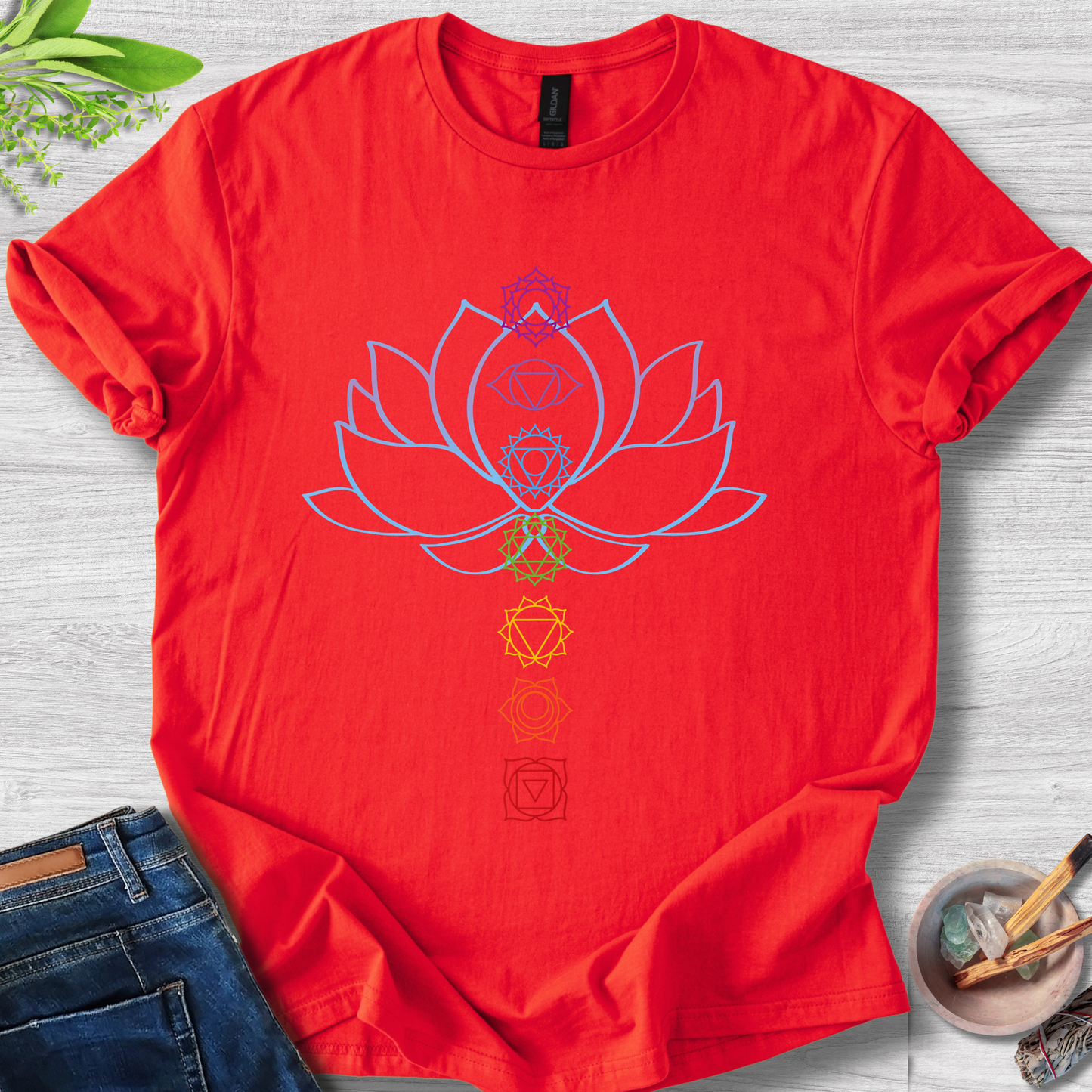 Chakra Balance Lotus Unisex Softstyle T-Shirt