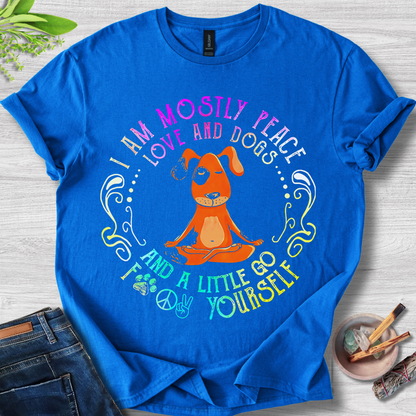 I Am Mostly Peace, Love and Dogs Unisex Softstyle T-Shirt