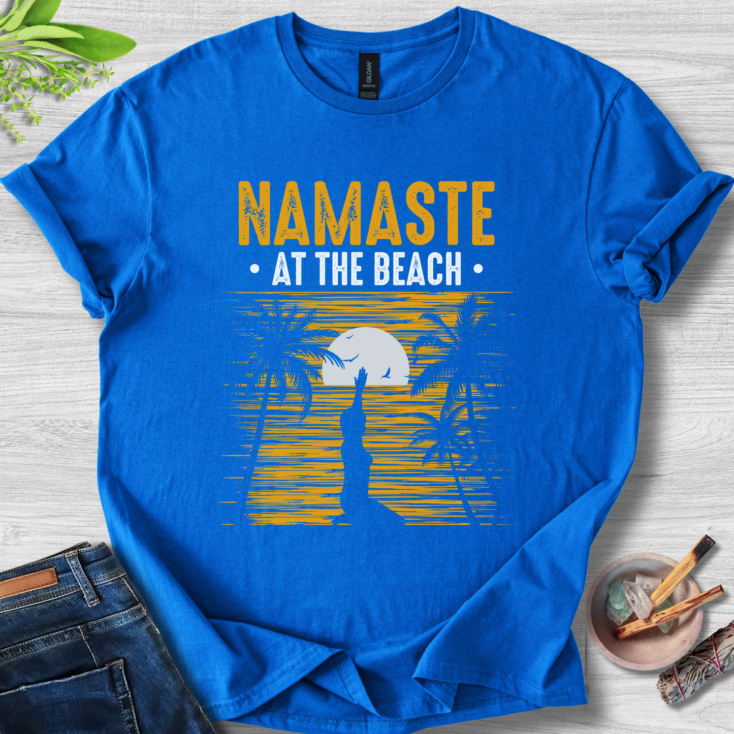 Namaste At The Beach Unisex Softstyle T-Shirt