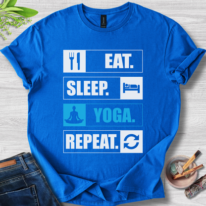 Eat. Sleep. Yoga. Repeat. Unisex Softstyle T-Shirt