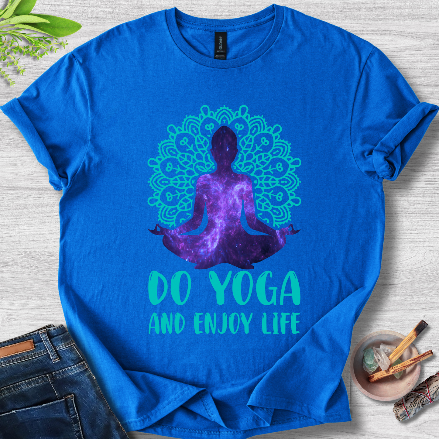 Cosmic Zen – Do Yoga and Enjoy Life Unisex Softstyle T-Shirt