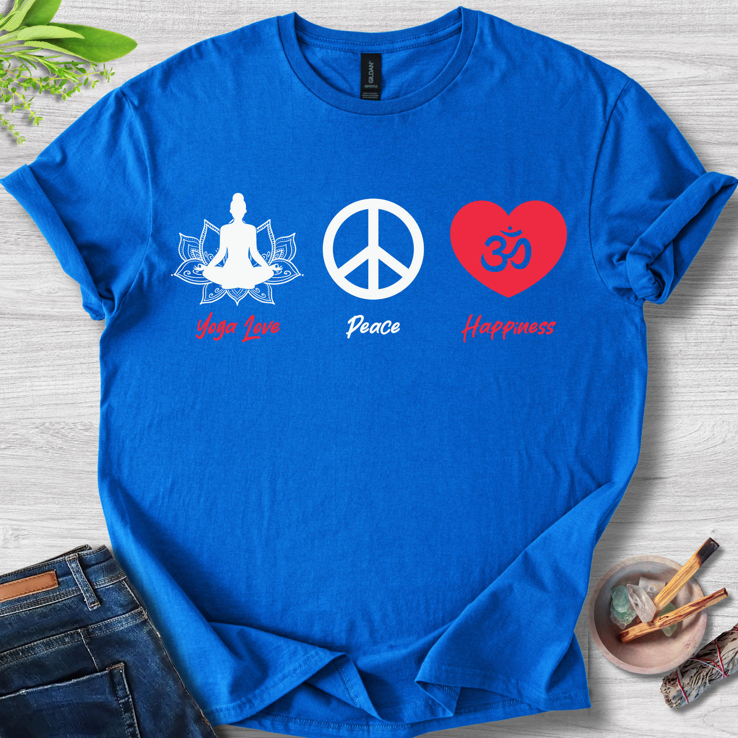 Yoga · Peace · Happiness · T-Shirt
