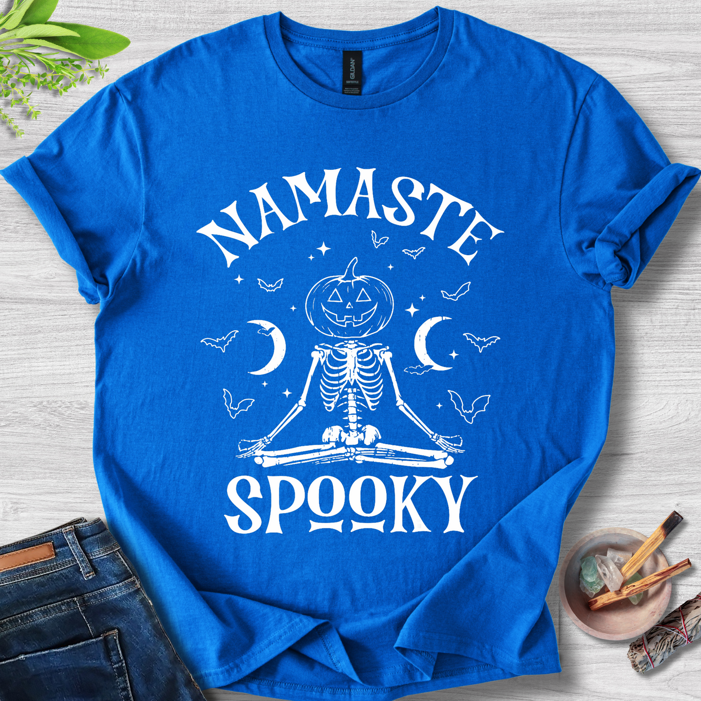Namaste Spooky Unisex Softstyle T-Shirt
