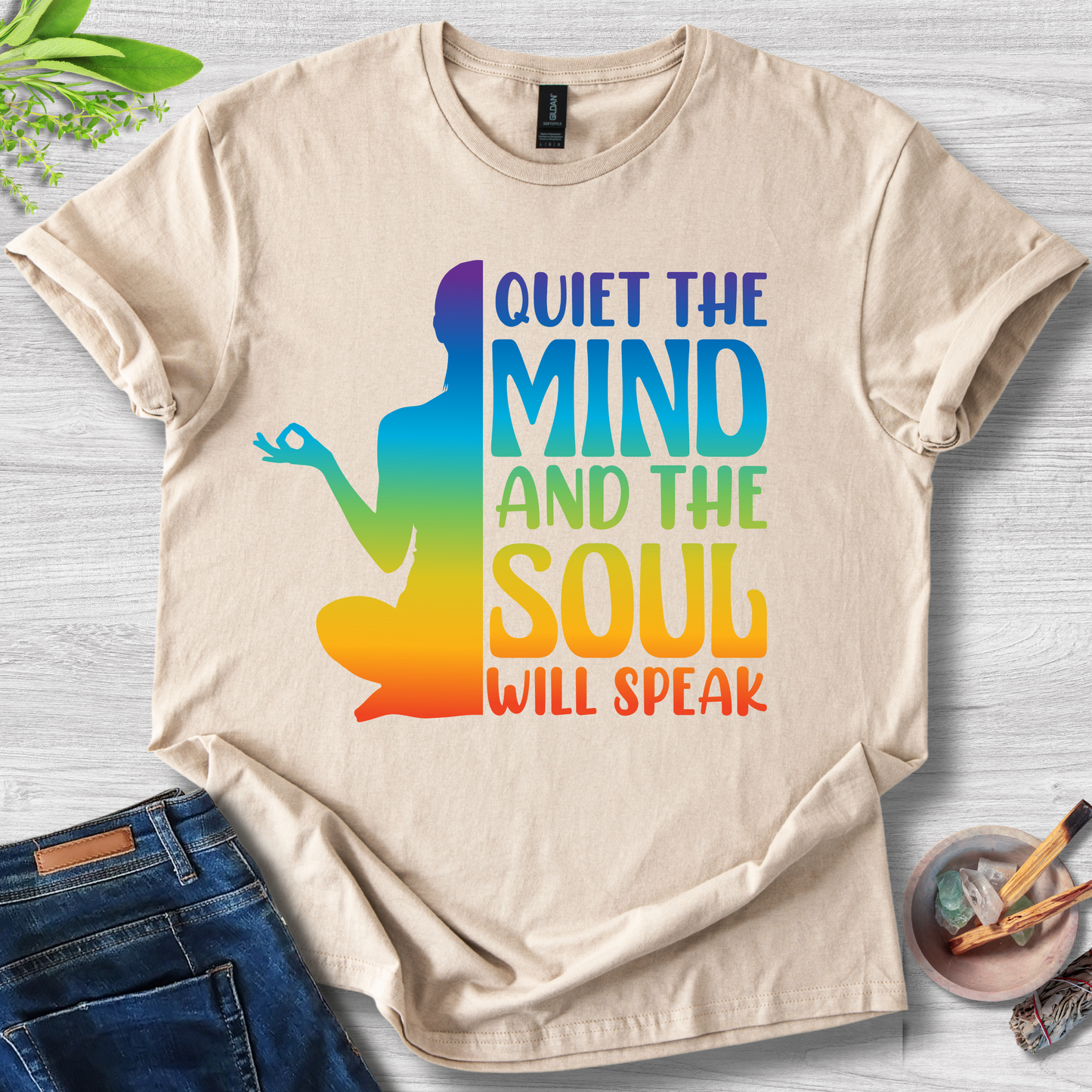 Quiet the Mind, Soul Speaks Unisex Softstyle T-Shirt