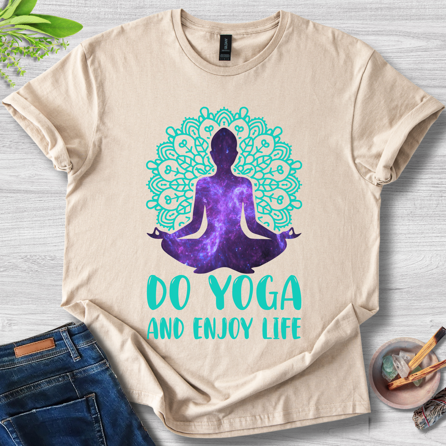 Cosmic Zen – Do Yoga and Enjoy Life Unisex Softstyle T-Shirt