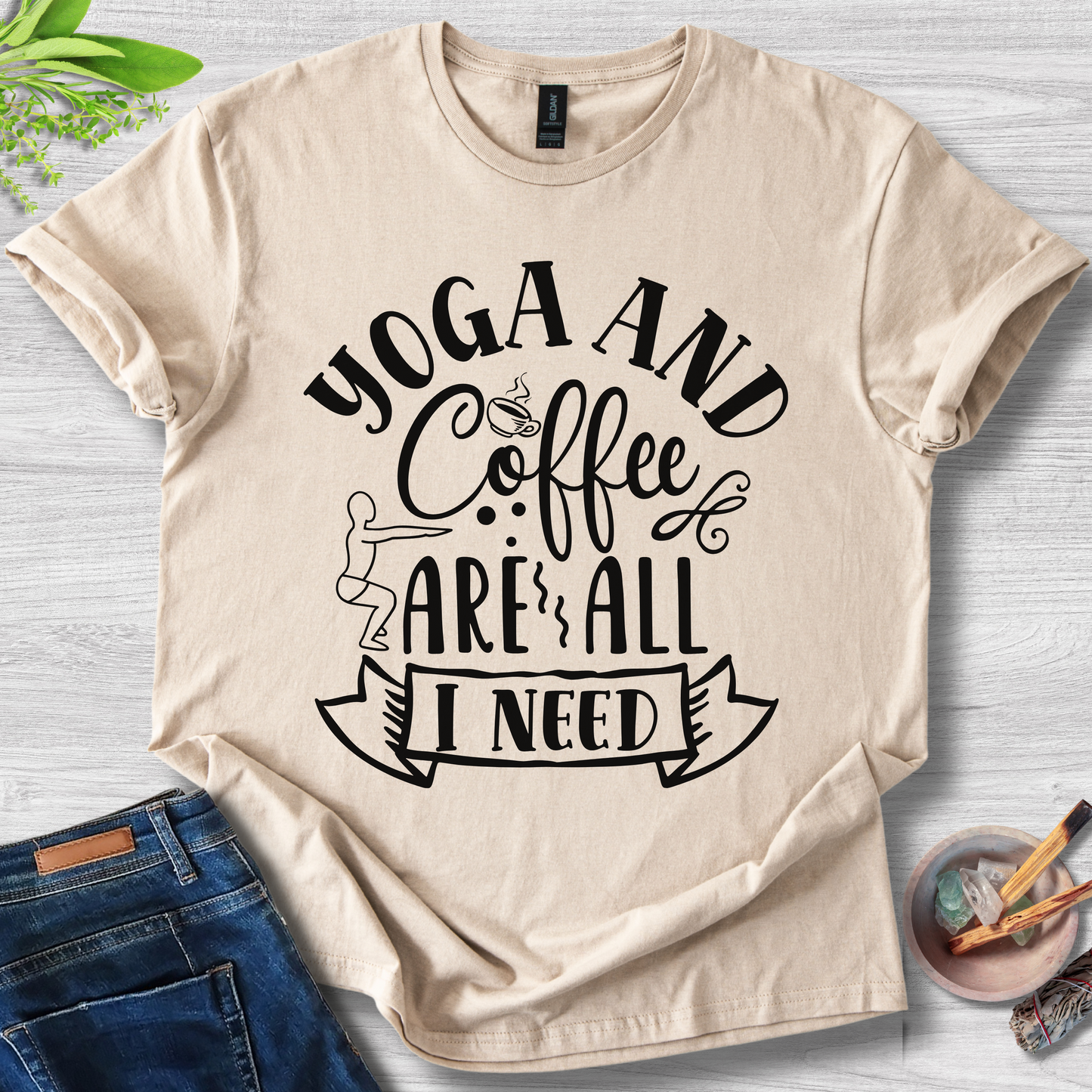 Coffee & Yoga Vibes Unisex Softstyle T-Shirt