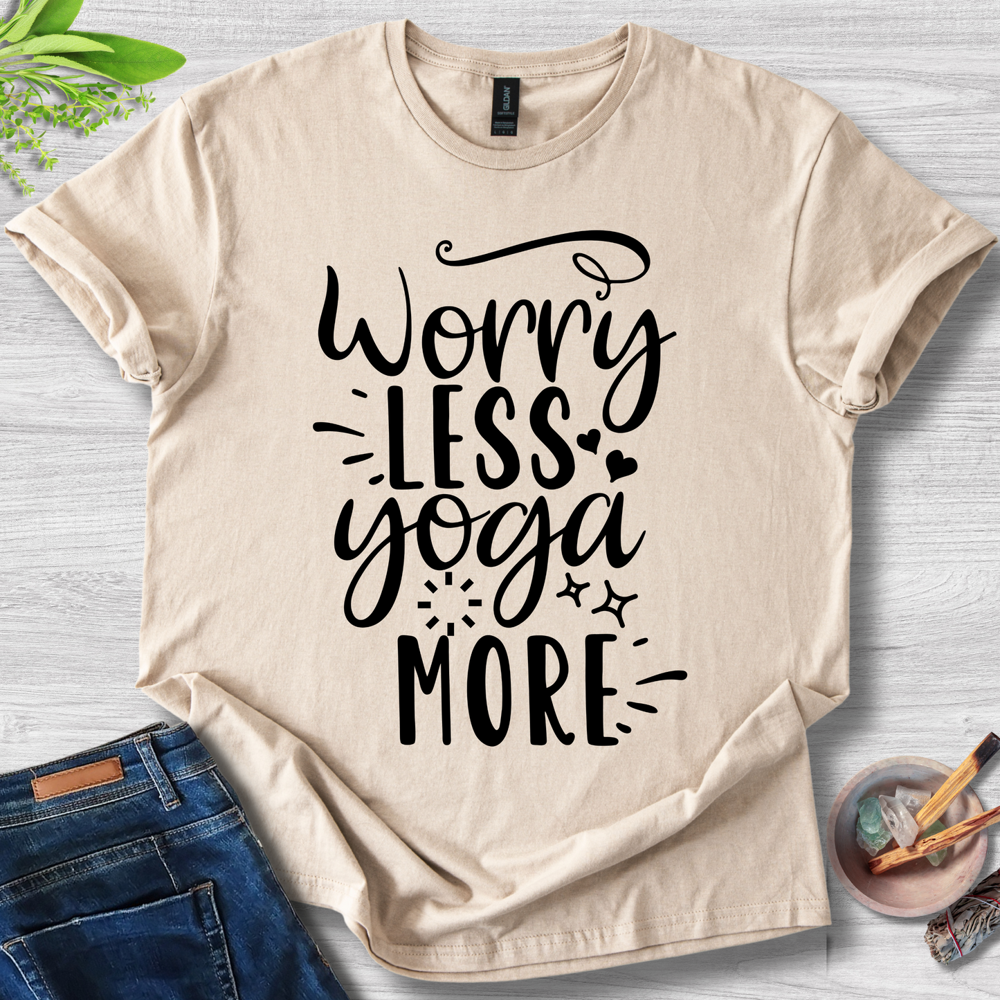 Worry Less Yoga More Unisex Softstyle T-Shirt