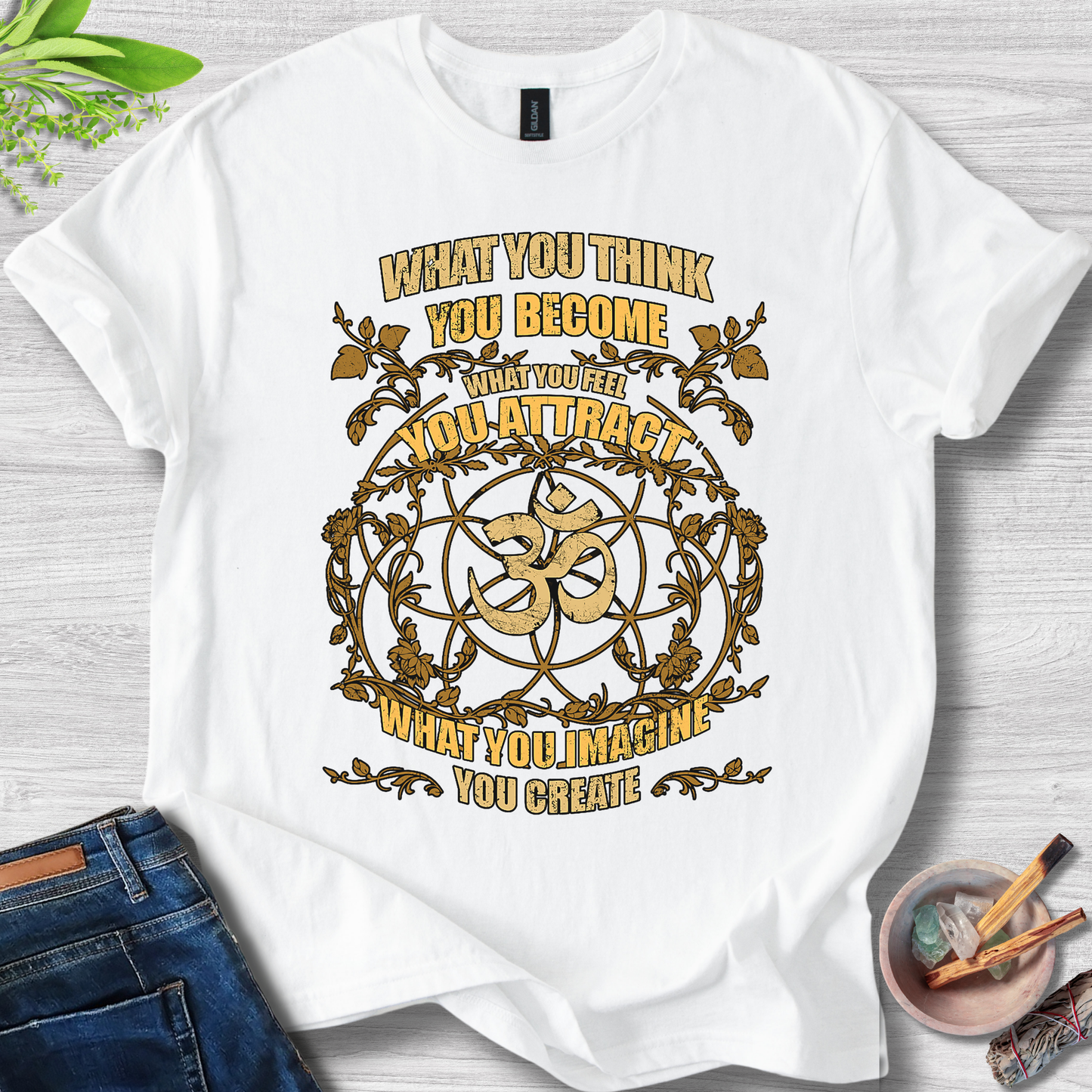 Manifestation Mandala Tee – OM Edition Unisex Softstyle T-Shirt