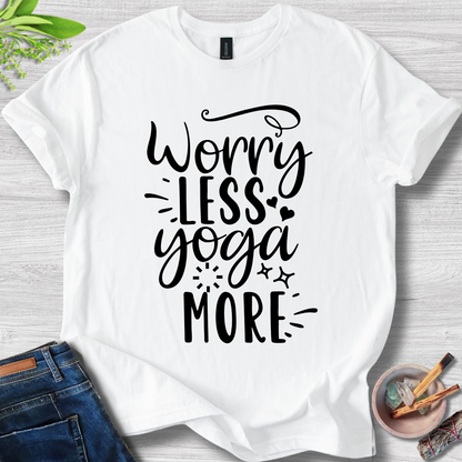 Worry Less Yoga More Unisex Softstyle T-Shirt