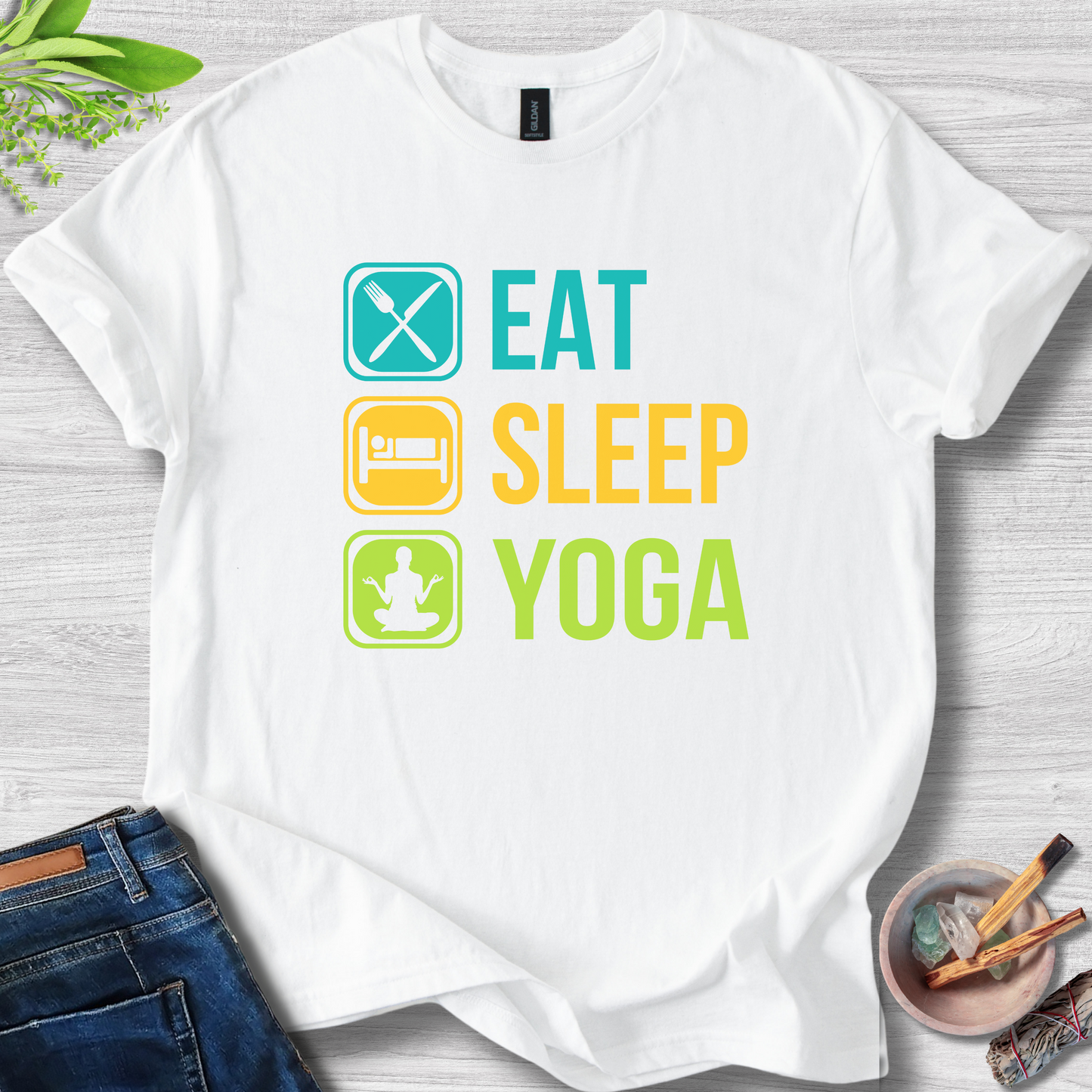 Eat, Sleep, Yoga Unisex Softstyle T-Shirt