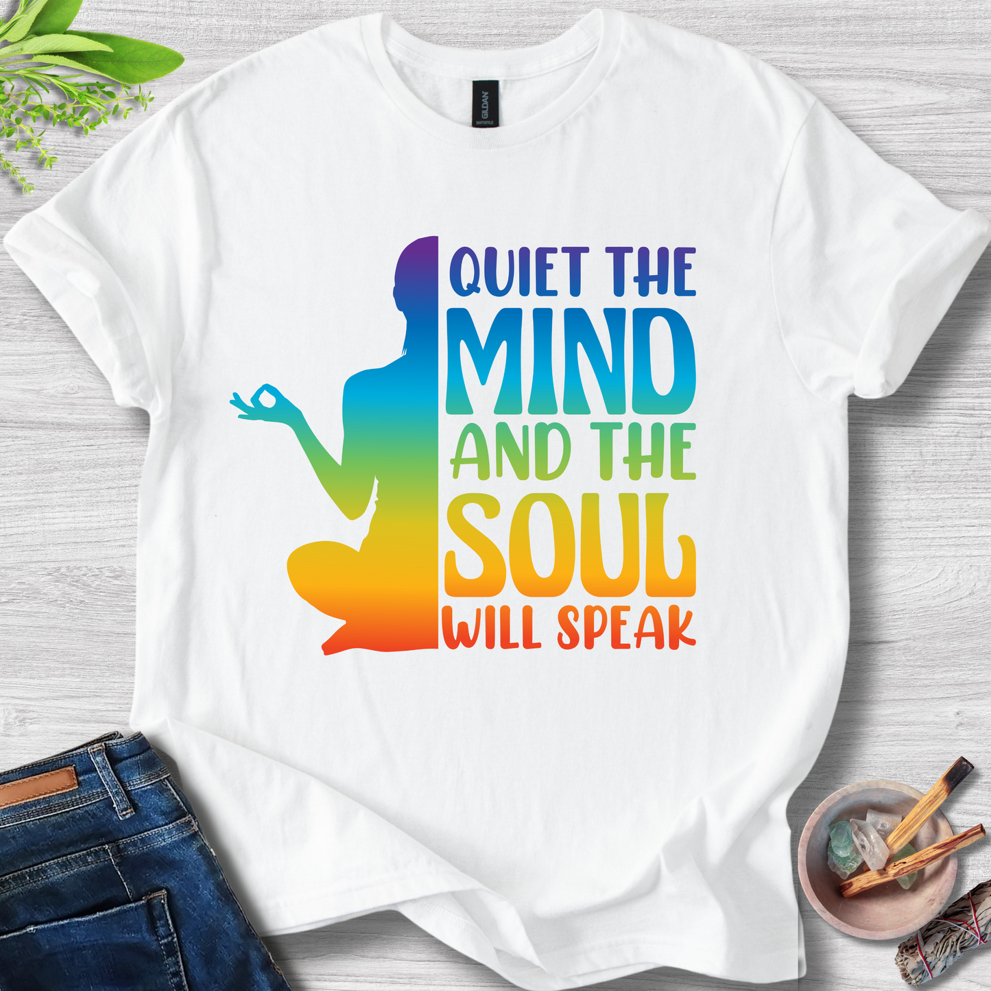 Quiet the Mind, Soul Speaks Unisex Softstyle T-Shirt