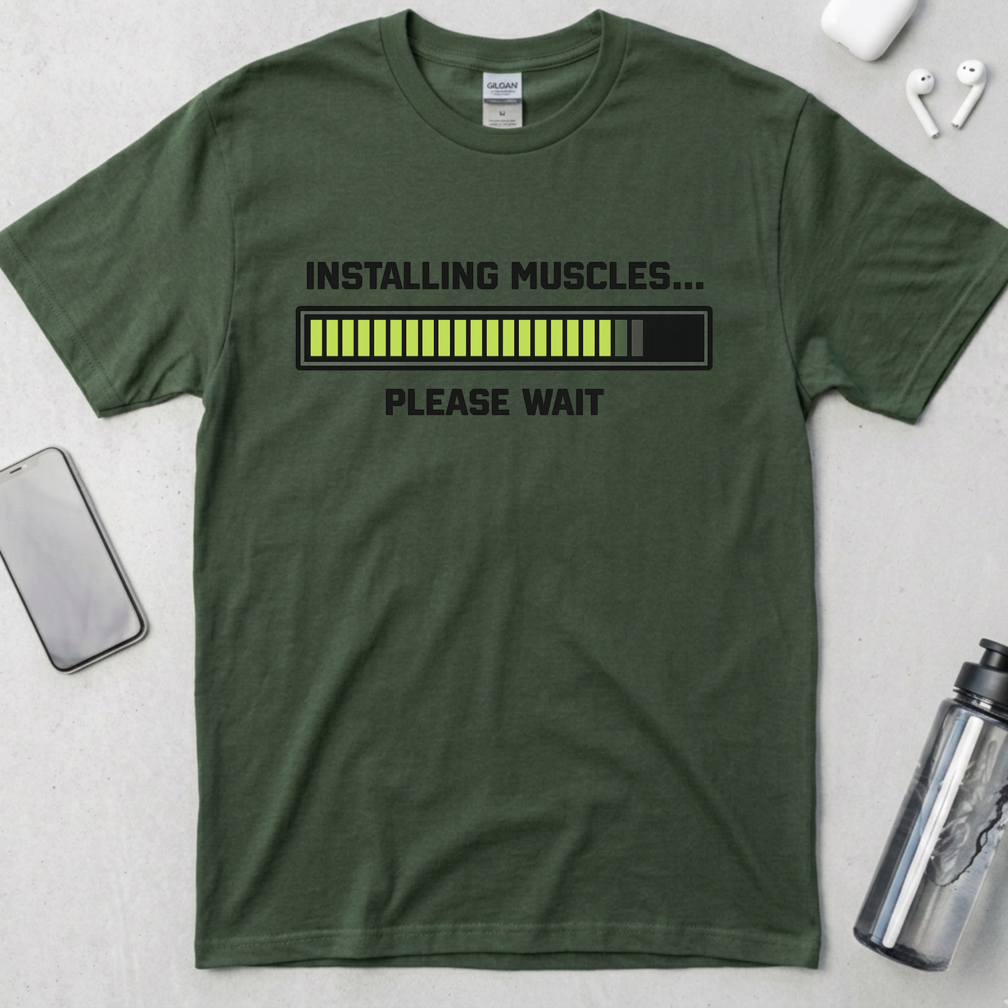 Installing Muscles... Please Wait T-Shirt