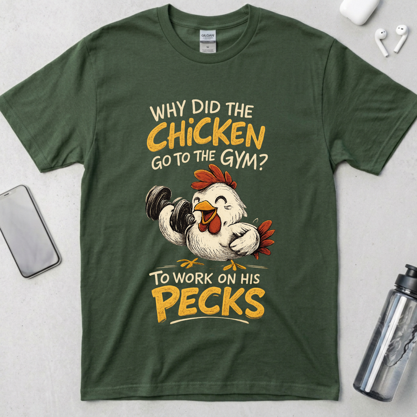 Working on My Pecks T-Shirt