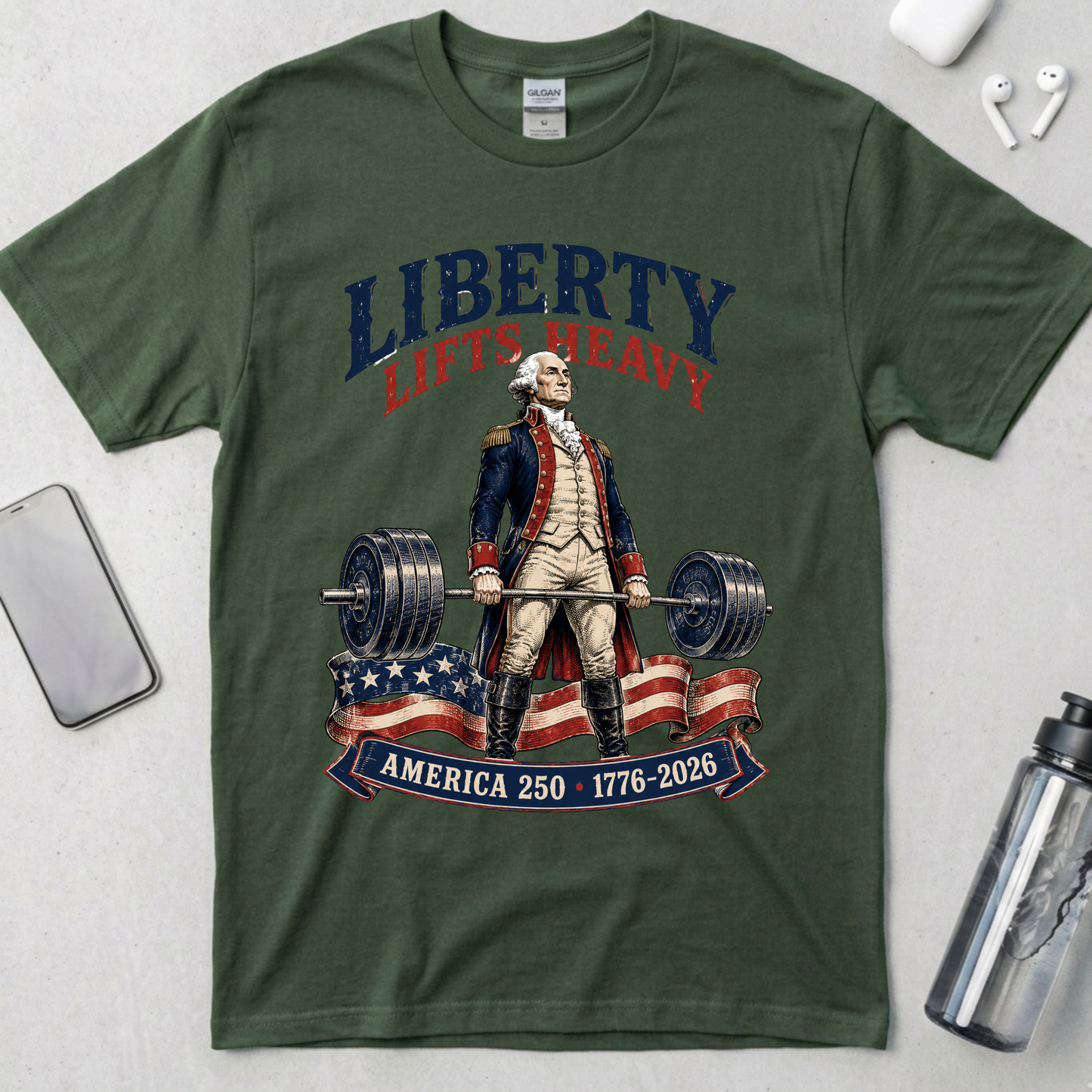 Liberty Lifts Heavy Washington T-Shirt