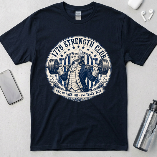 1776 Strength Club Washington Badge T-Shirt