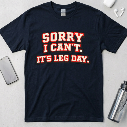 Sorry I Can't It's Leg Day T-Shirt