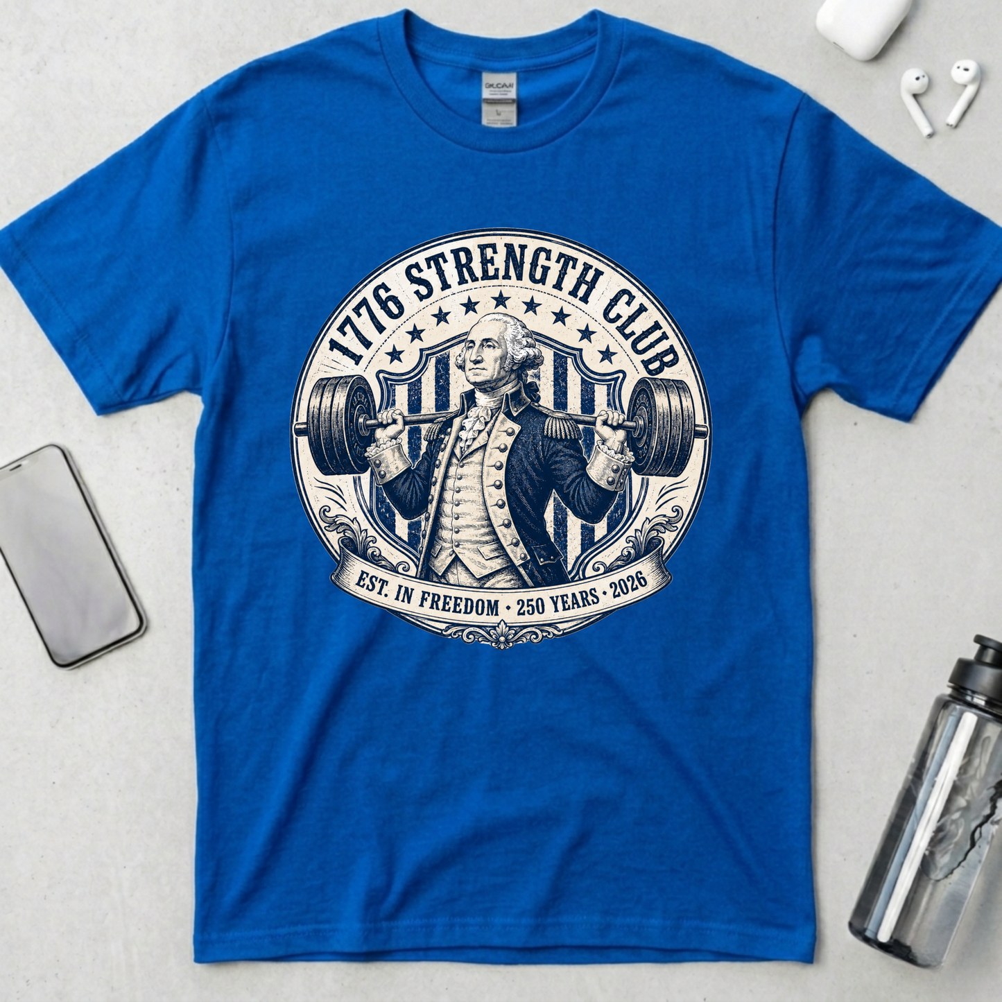 1776 Strength Club Washington Badge T-Shirt