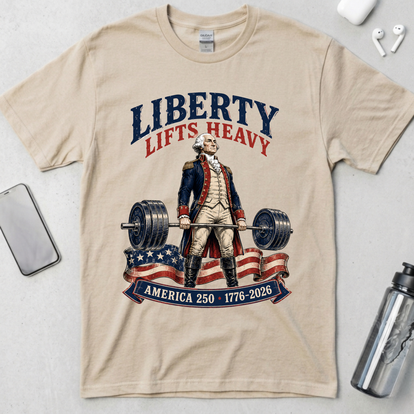Liberty Lifts Heavy Washington T-Shirt