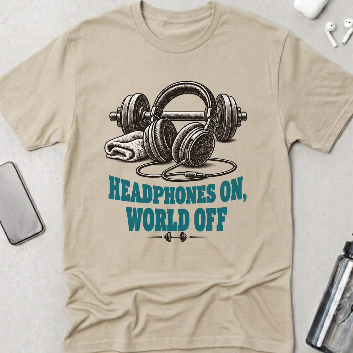 Headphones On World Off T-Shirt