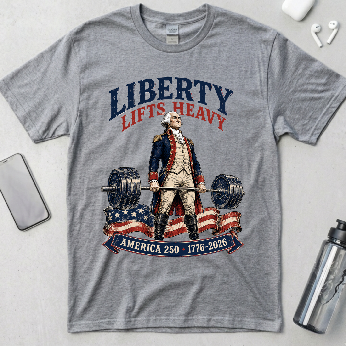 Liberty Lifts Heavy Washington T-Shirt