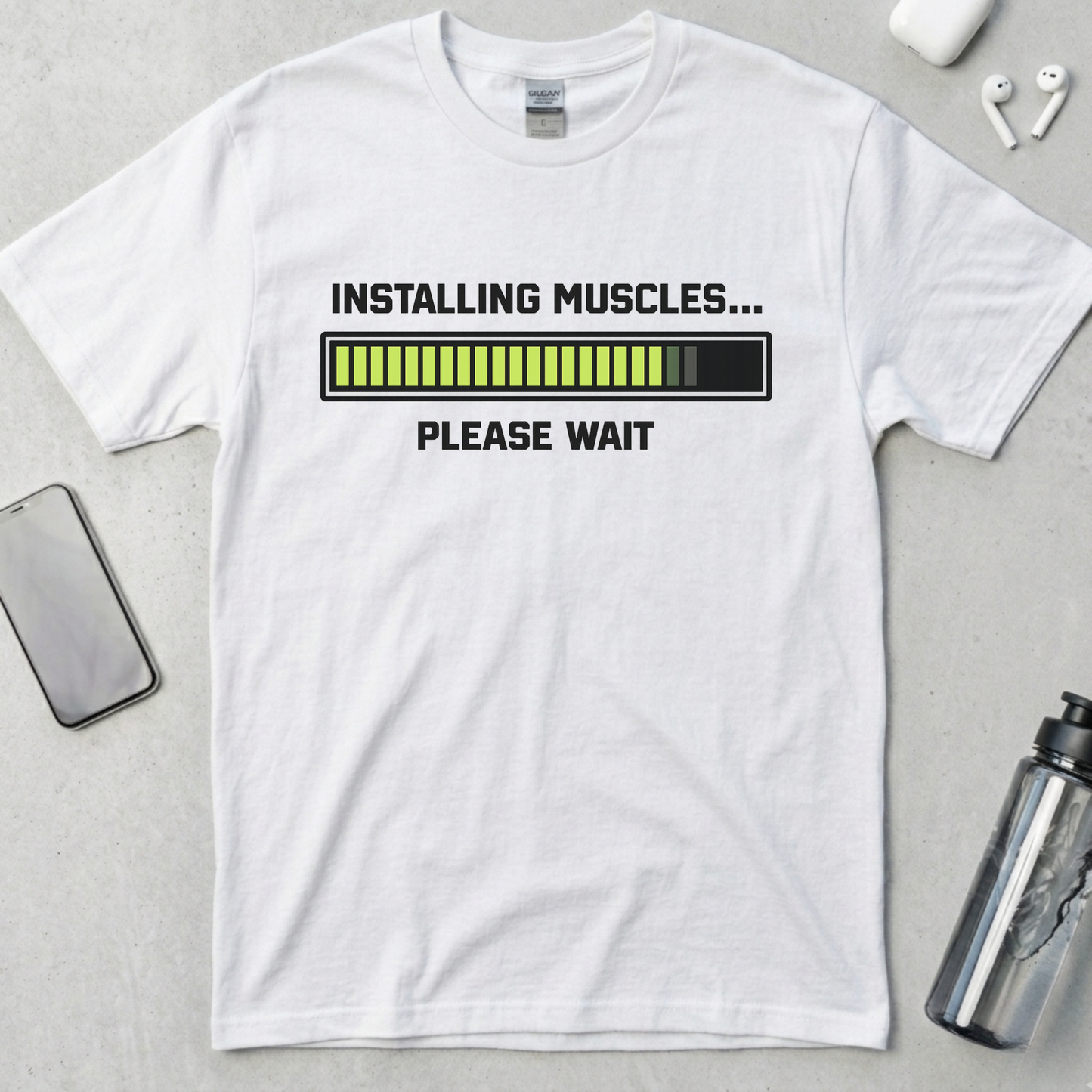 Installing Muscles... Please Wait T-Shirt